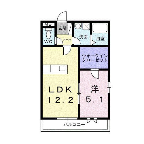 アザレア伊万里III(1LDK/1階)の間取り写真