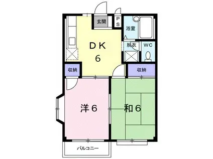 エルディム森II(2DK/2階)の間取り写真