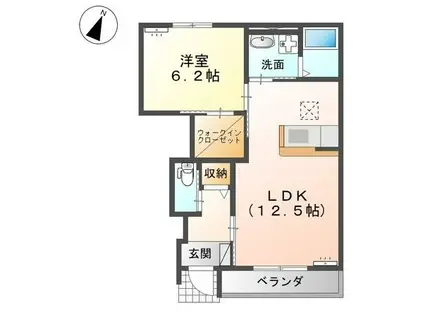 レーベンプラッツ(1LDK/1階)の間取り写真