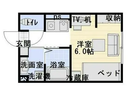 コンフォートハウス(ワンルーム/1階)の間取り写真