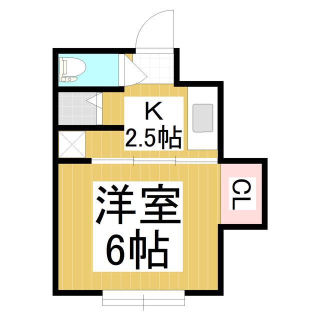 カルチェラタン(1K/1階)の間取り写真