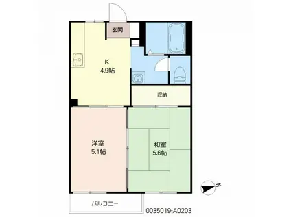 フローレンス(2K/2階)の間取り写真