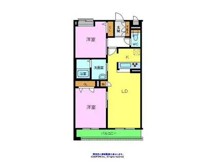 グランドメゾンなかもずA棟(2LDK/3階)の間取り写真