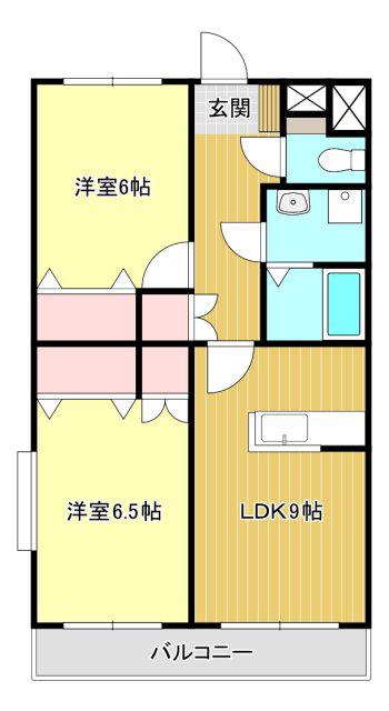 アビタシオン天王V(2LDK/1階)の間取り写真