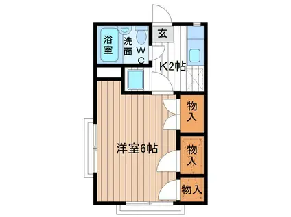 エクレール朝日(1K/1階)の間取り写真