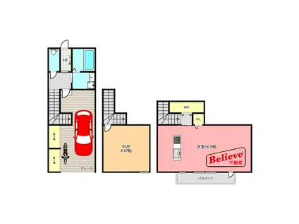 G・ROSSO(ワンルーム/1階)の間取り写真