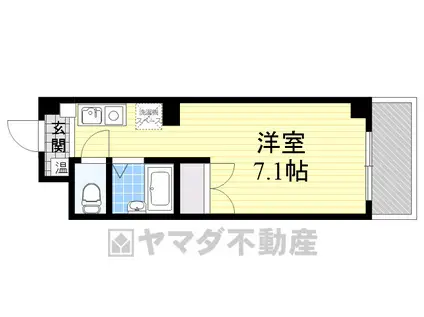 レコルテ千里中央(1K/3階)の間取り写真