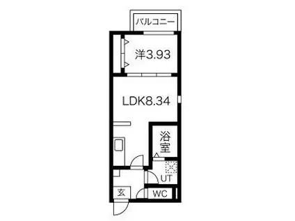 CALM烏森(1LDK/3階)の間取り写真