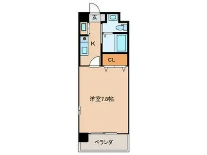 SANBOX大浦(1K/2階)の間取り写真