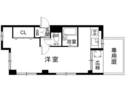シティライフ中山手(ワンルーム/1階)の間取り写真