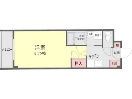 メイン25(1K/5階)の間取り写真