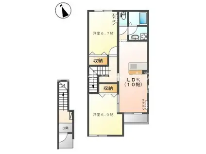 エミネンス・ハヤマ(2LDK/2階)の間取り写真