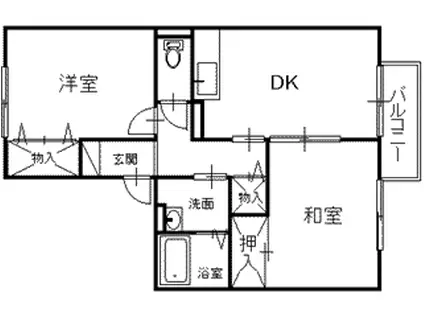 セジュール新井田2(2LDK/2階)の間取り写真