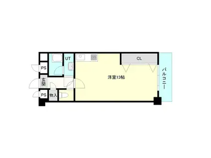 平岸パールハイム(ワンルーム/6階)の間取り写真