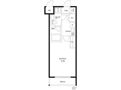 プライムレジデンス市川(1K/4階)の間取り写真