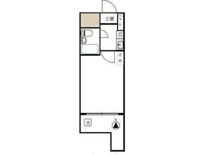 中葛西セントラルマンション(1K/4階)の間取り写真