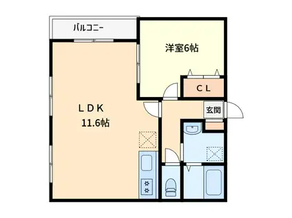 CIEL CLAIR(1LDK/2階)の間取り写真