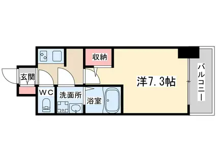 ラドゥセール西天満(1K/5階)の間取り写真