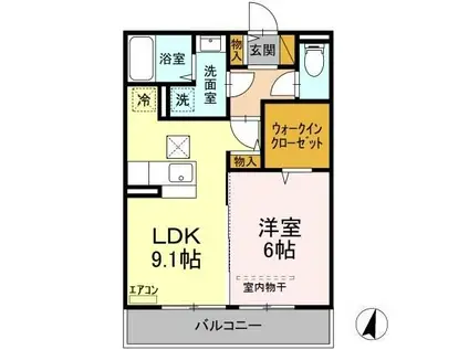 D-ROOM住吉(1LDK/1階)の間取り写真