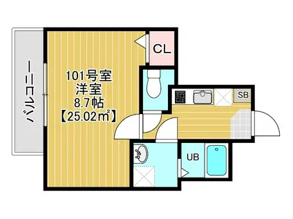 コティ港町(1DK/1階)の間取り写真