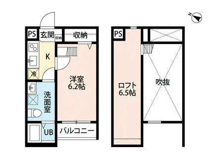 ART OCEAN(ワンルーム/1階)の間取り写真