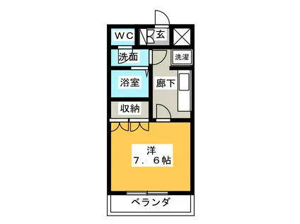 コスモ高原(1K/1階)の間取り写真