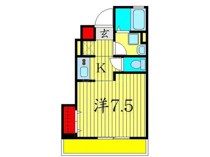 マリーネブラオ(1K/1階)の間取り写真