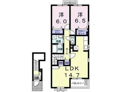 JOUHOPEV E(2LDK/2階)の間取り写真