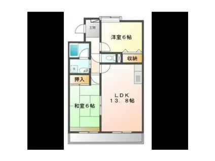愛知環状鉄道 三河豊田駅 徒歩10分 4階建 築32年(2LDK/2階)の間取り写真