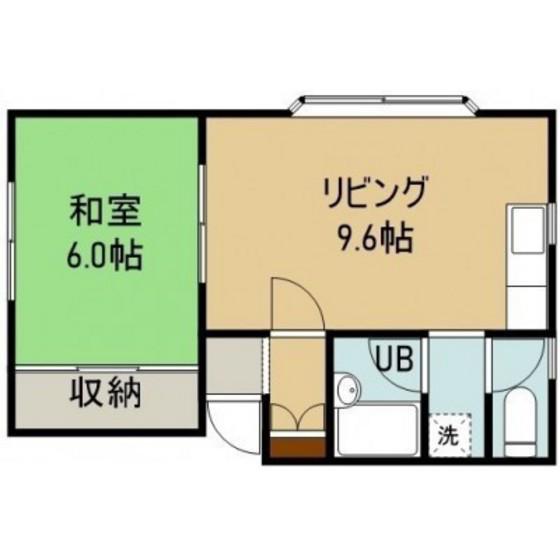 ワイアパート(1LDK/2階)の間取り写真