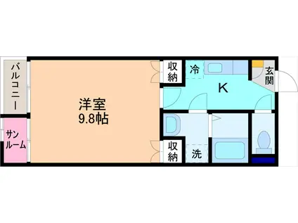 DOWELL天正寺(1K/2階)の間取り写真