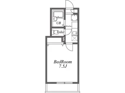 プラウディア(1K/1階)の間取り写真