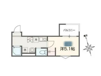 MELDIA南浦和IV(1K/2階)の間取り写真