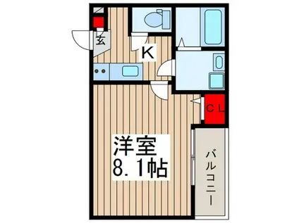 LILIUM(1K/3階)の間取り写真