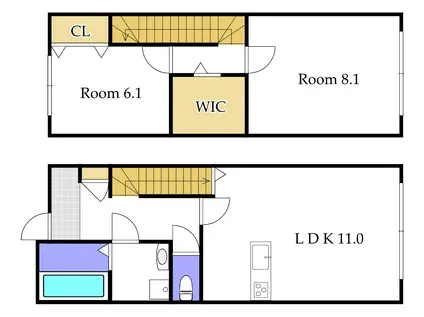ナディア(2LDK/1階)の間取り写真