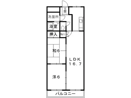 ピュアINN21(2LDK/1階)の間取り写真
