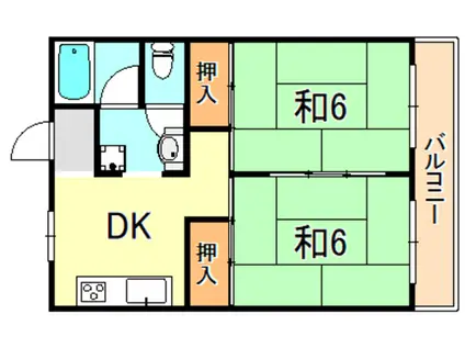 グランディア シャトー朝霧(2DK/5階)の間取り写真