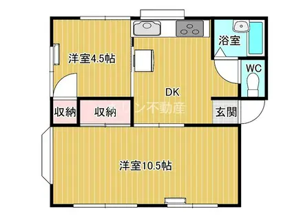 メレイユハイツE(2DK/2階)の間取り写真