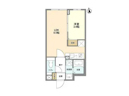 ウェルスクエア祖師ヶ谷大蔵(1LDK/3階)の間取り写真