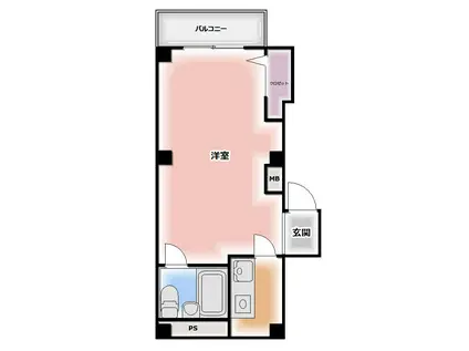 リバーサイドパレス(ワンルーム/2階)の間取り写真