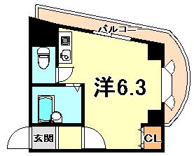 ABCヒルズ六甲(ワンルーム/4階)の間取り写真