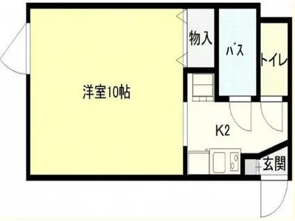 エスティーム皆実(1K/4階)の間取り写真