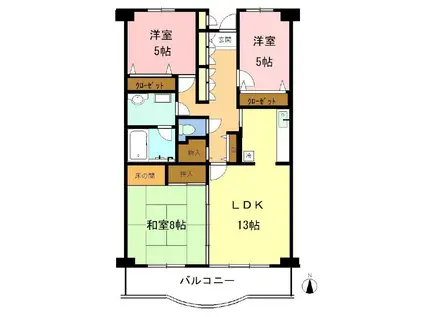 プランシェ沼津高島町(3LDK/9階)の間取り写真