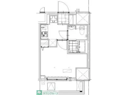 GENOVIA草加(1K/13階)の間取り写真