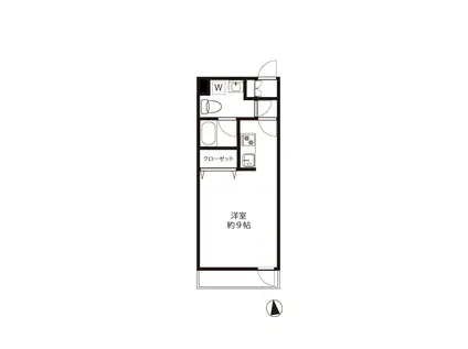 ヒルフローラ梶ヶ谷(ワンルーム/1階)の間取り写真