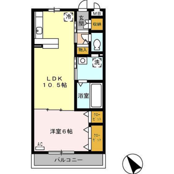 グラン・トレスJ(1LDK/3階)の間取り写真
