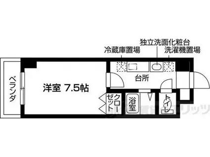 梅田エクセルハイツ(1K/3階)の間取り写真