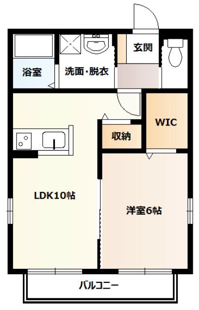 ヴィル・クール(1LDK/1階)の間取り写真