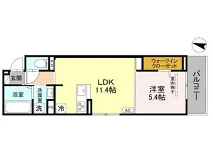 NOBLE TERRACE中山手(1LDK/3階)の間取り写真