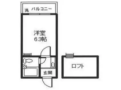 メモリアス土山I(1K/2階)の間取り写真